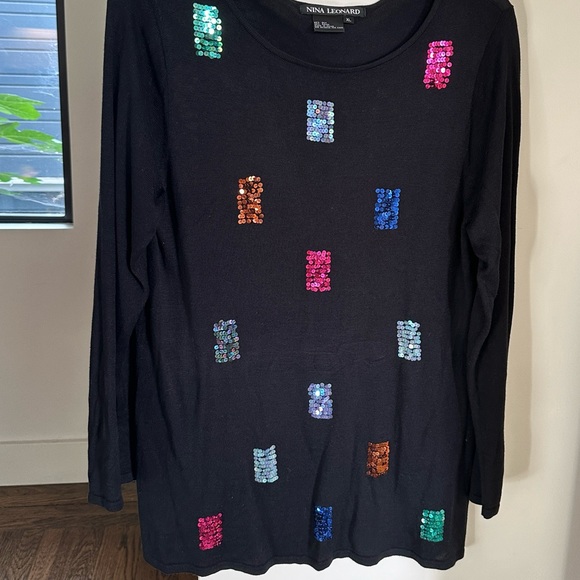 Vintage Silk and Sequins Knit Top/Dress - Picture 5 of 6